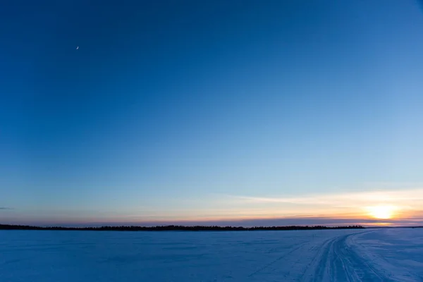 Winter Inari Meer Lapland Finland — Stockfoto