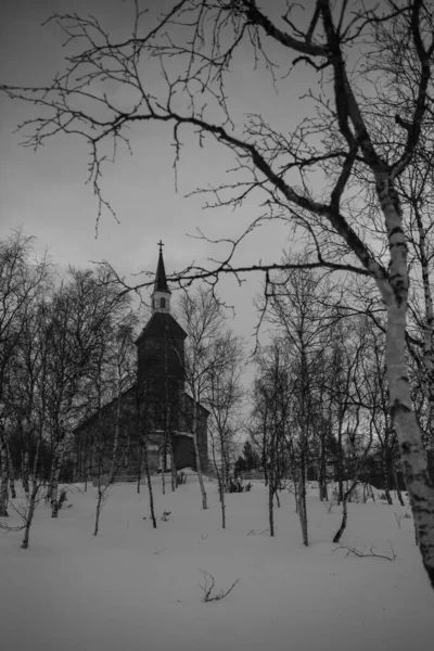 Téli Templom Lappföldön Finnország — Stock Fotó