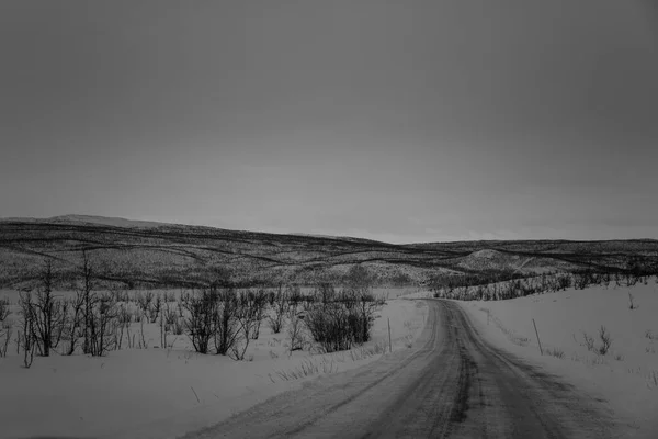 Route Hiver Nuorgam Laponie Finlande — Photo