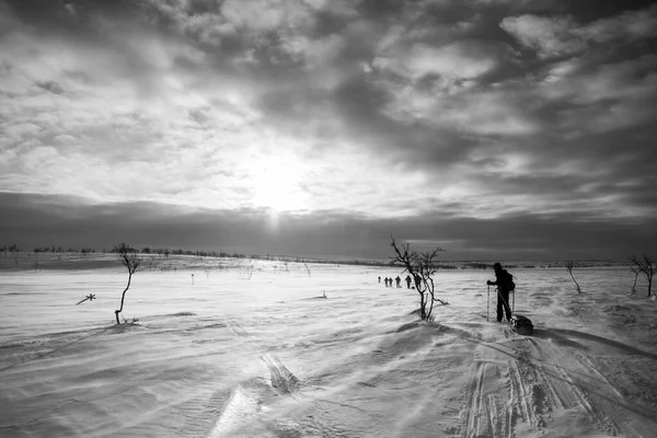 Ski Expeditie Nuorgam Lapland Finland — Stockfoto