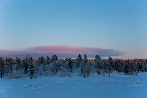 Зимний Закат Нуоргаме Лапландия Финляндия — стоковое фото