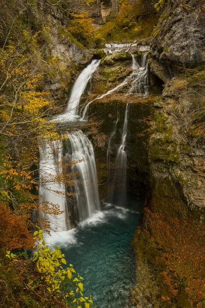 Ordesa Monte Perdido Ulusal Parkı Nda Sonbahar Sahnesi Spanya — Stok fotoğraf