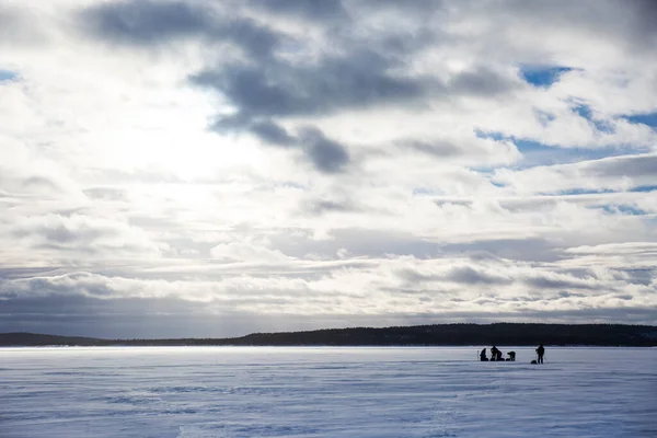 Ski Expedition Inari Lake Lapland Finland — Stock Photo, Image