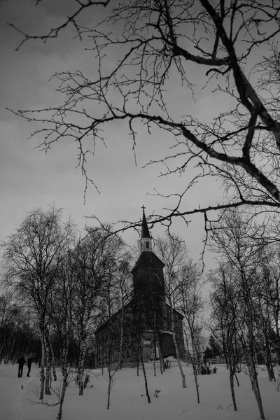 Église Hiver Laponie Finlande — Photo