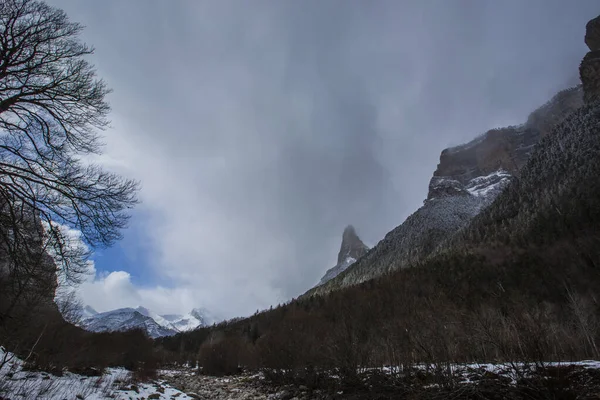 Winter Ordesa Und Monte Perdido Nationalpark Pyrenäen Spanien — Stockfoto