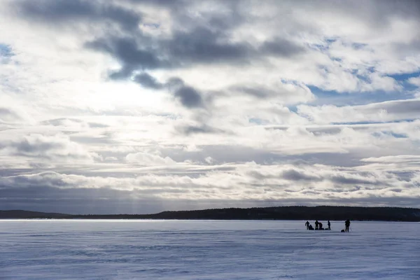 Ski Expedition Inari Lake Lapland Finland — Stock Photo, Image