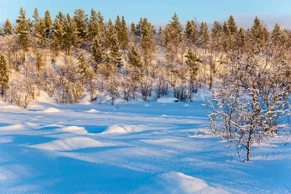 Winter Sunset Nuorgam Lapland Finland — Stock Photo, Image