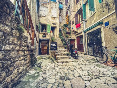 Hırvatistan 'da eski Akdeniz sokakları