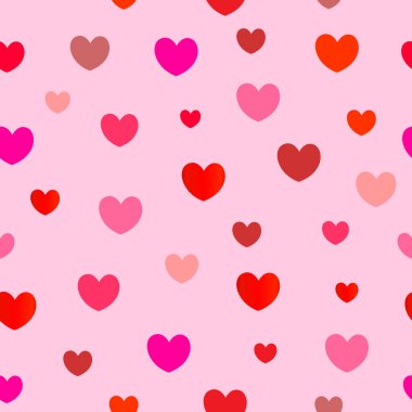 Kırmızı ve pembe kalpler baskı kağıdı ve kumaş ve web tasarım almak için seamless modeli.