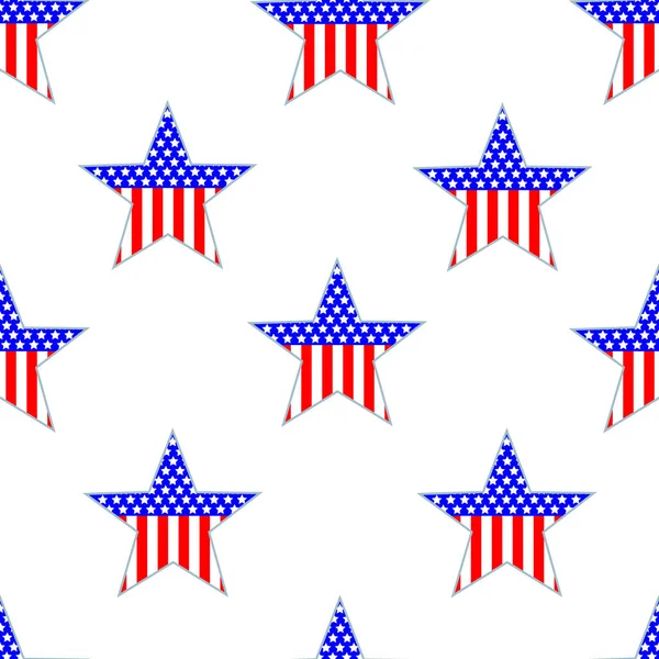 American Patriotic Stars Seamless Pattern Background Wallpaper — Stock Vector