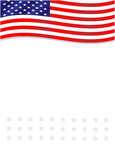 Americká Vlajka Rám Prázdné Místo Pro Váš Text — Stockový vektor