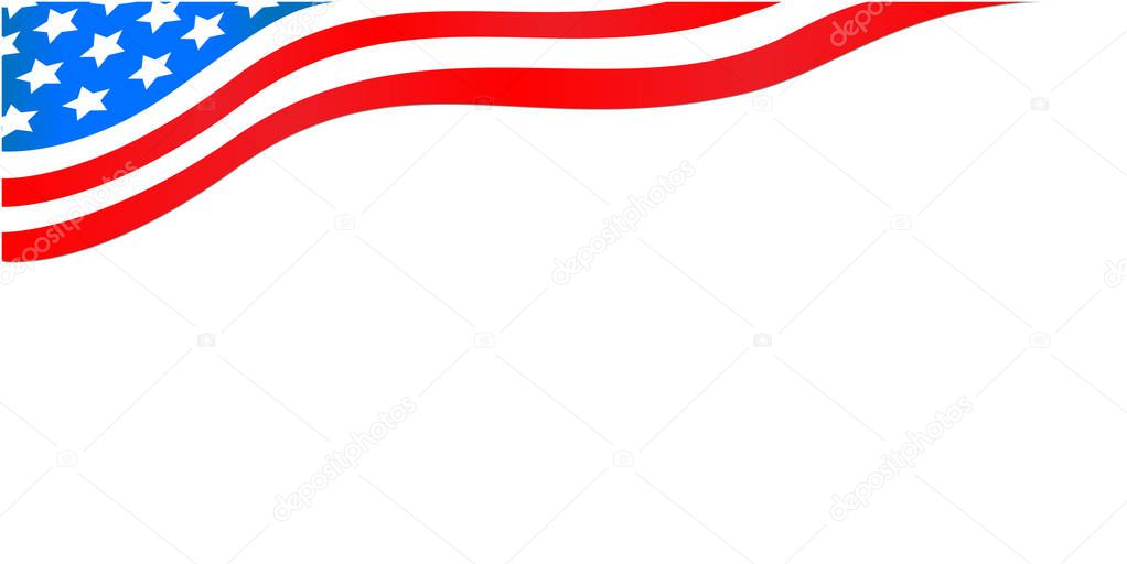 American flag banner with copy space for your text.