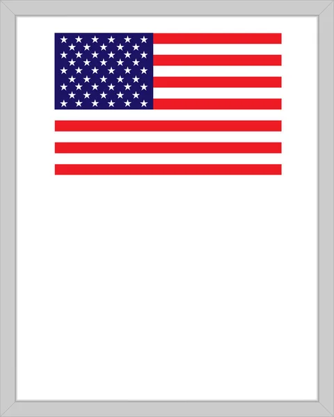 Usa Flag Border Frame Empty Space Your Text — Stock Vector