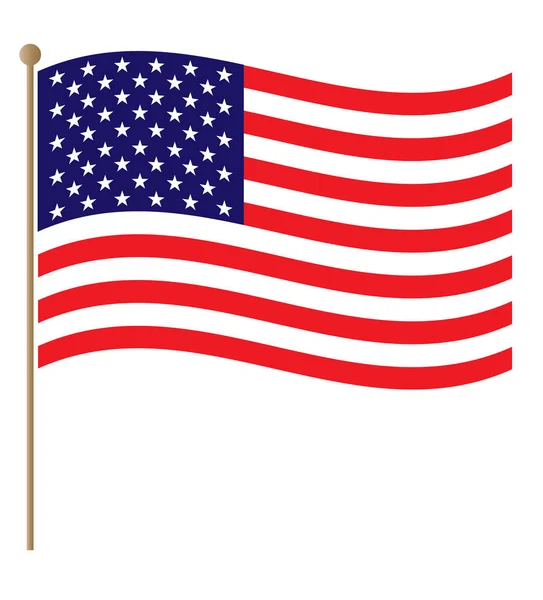 Usa Flagge Patriotisches Wellenmuster Symbol — Stockvektor