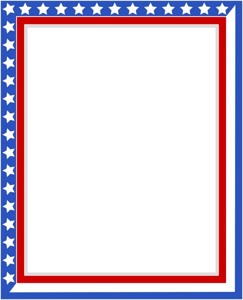 Moldura Borda Patriótica Americana Decorativa Com Símbolos Bandeira Dos Eua — Vetor de Stock