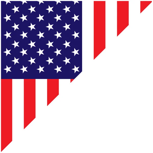 空のスペースを持つアメリカの旗コーナーフレーム. — ストックベクタ
