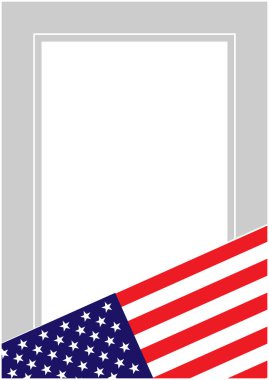 Boş metin çerçevesi ile ABD bayrak kartı