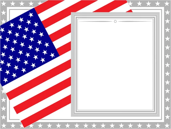 Decorative usa flag card frame — Stock Vector