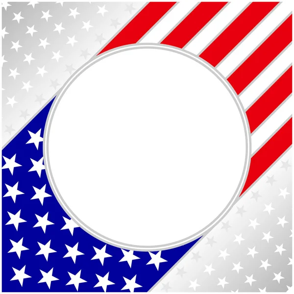 クリーンな空間を持つアメリカ国旗象徴ポスターカード — ストックベクタ