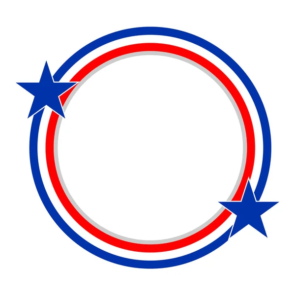 Quadro redondo abstrato da bandeira dos EUA — Vetor de Stock