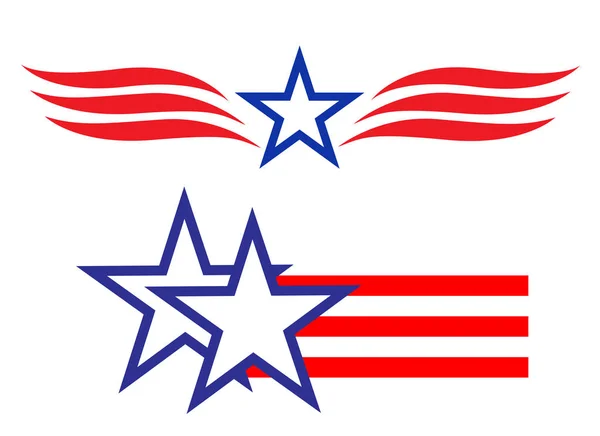 Símbolos estrela americana sinais logotipo definido — Vetor de Stock