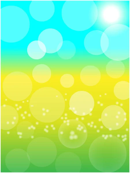 Summer Spring Sunny Bokeh Abstract Background Yellow Blooming Meadow Sunlight — Stock Vector