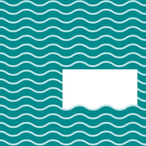 Modèle Ondulé Turquoise Avec Carte Blanche Vierge Pour Texte Matériau — Image vectorielle