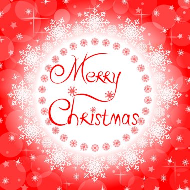 Mutlu Noeller yazılı kırmızı Noel kartı..