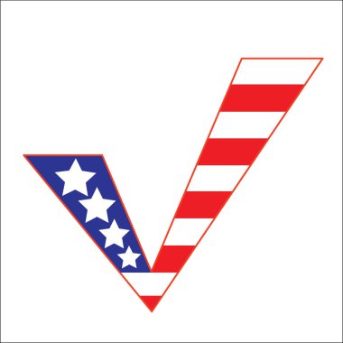 ABD bayrak desenli dekoratif kontrol işareti konsepti simgesi