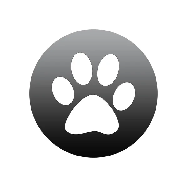 Paw Print Ronde Pictogram Symbool Teken — Stockfoto