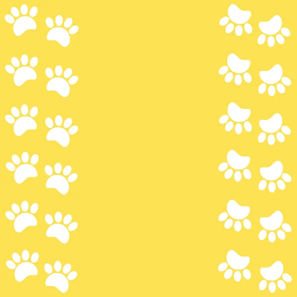 Animal Paw Prints Background Frame Empty Space Your Text Design — Stock Photo, Image