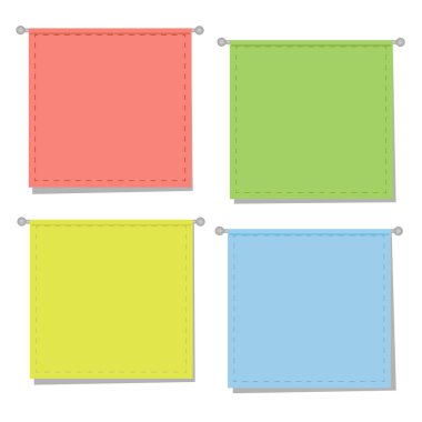Four colored note paper post with an empty space for your text