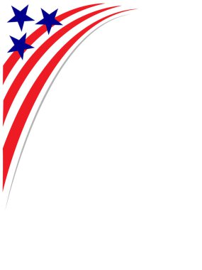Metin için boş alanı olan soyut Amerikan bayrağı köşesi.