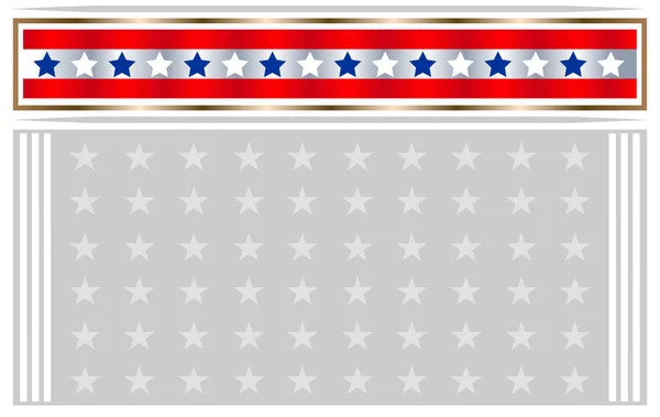 Símbolos Bandeira Americana Moldura Decorativa Capa Cartaz Fundo Com Espaço — Vetor de Stock