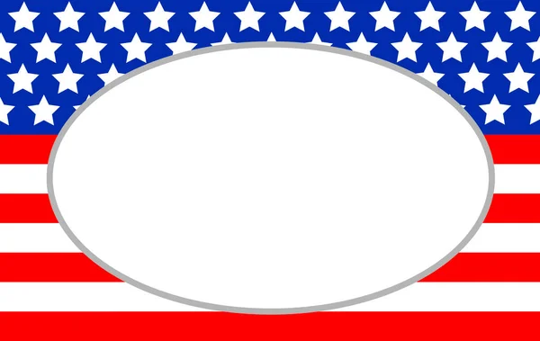 Leere Ellipse Auf Abstraktem Hintergrund Der Amerikanischen Flagge — Stockvektor