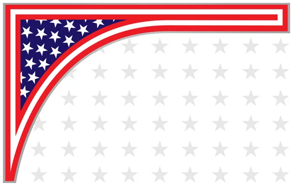 Streszczenie American Flag Frame Corner Empty Space Text — Wektor stockowy