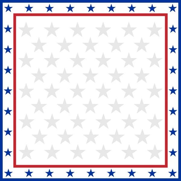 American Flag Symbols Border Blank Space Text — Stock Vector