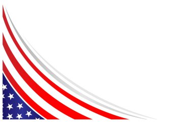 Metin için boş bir boşluk ile Amerikan soyut bayrak köşe arkaplanı.