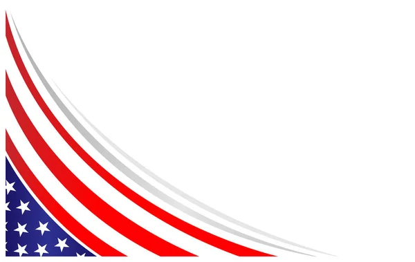 Amerikaanse Abstracte Vlag Hoek Rand Achtergrond Met Een Lege Ruimte — Stockvector