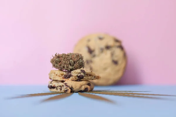 Chocolade Marihuana Koekjes Cbd Canabidol Foods — Stockfoto