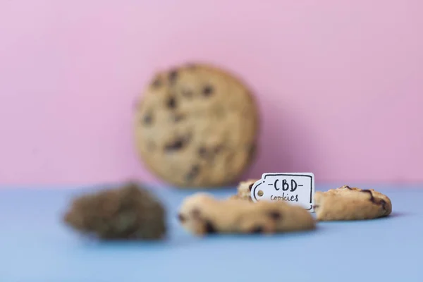 Biscotti Cioccolato Marijuana Cbd Canabidol Foods — Foto Stock