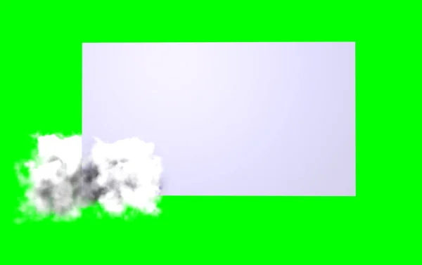 用白云和自由空间在绿色屏幕上渲染3D模型 — 图库照片
