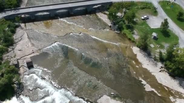 Arial Blick Auf Den Mississippi Fluss Einem Sonnigen Tag — Stockvideo