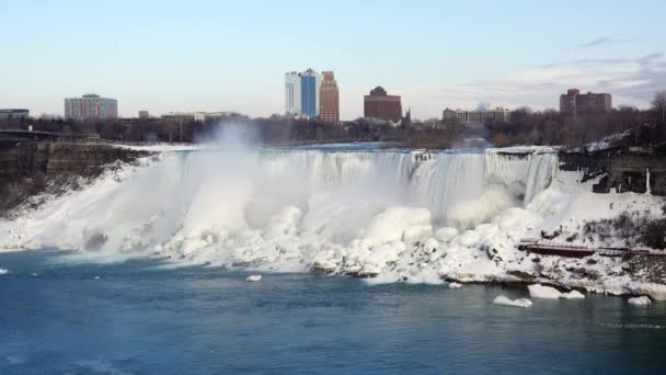 Cascate Del Niagara Nel Periodo Invernale — Video Stock