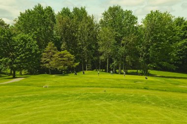 Güneşli bir günde bir golf sahası
