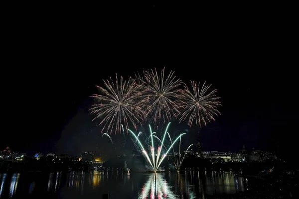 Fireworks Set Dark Sky — Stock Photo, Image