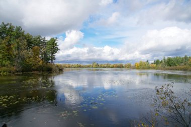 Sonbahar mevsiminde bir göl