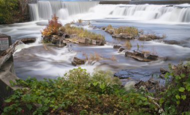 Sonbahar günü su düşer.