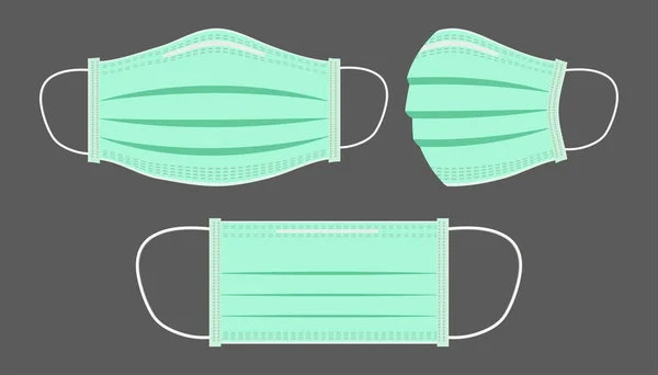 Respirando Máscara Respiratoria Médica Protege Máscara Facial Las Máscaras Faciales — Archivo Imágenes Vectoriales