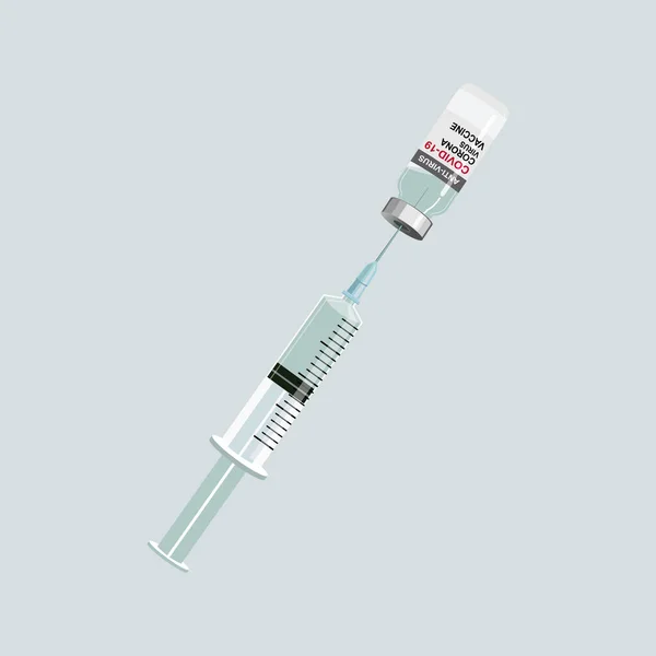 Východiska Vakcinačního Vektoru Covid Lahvička Injekci Injekční Lahvičky Lékařského Skla — Stockový vektor